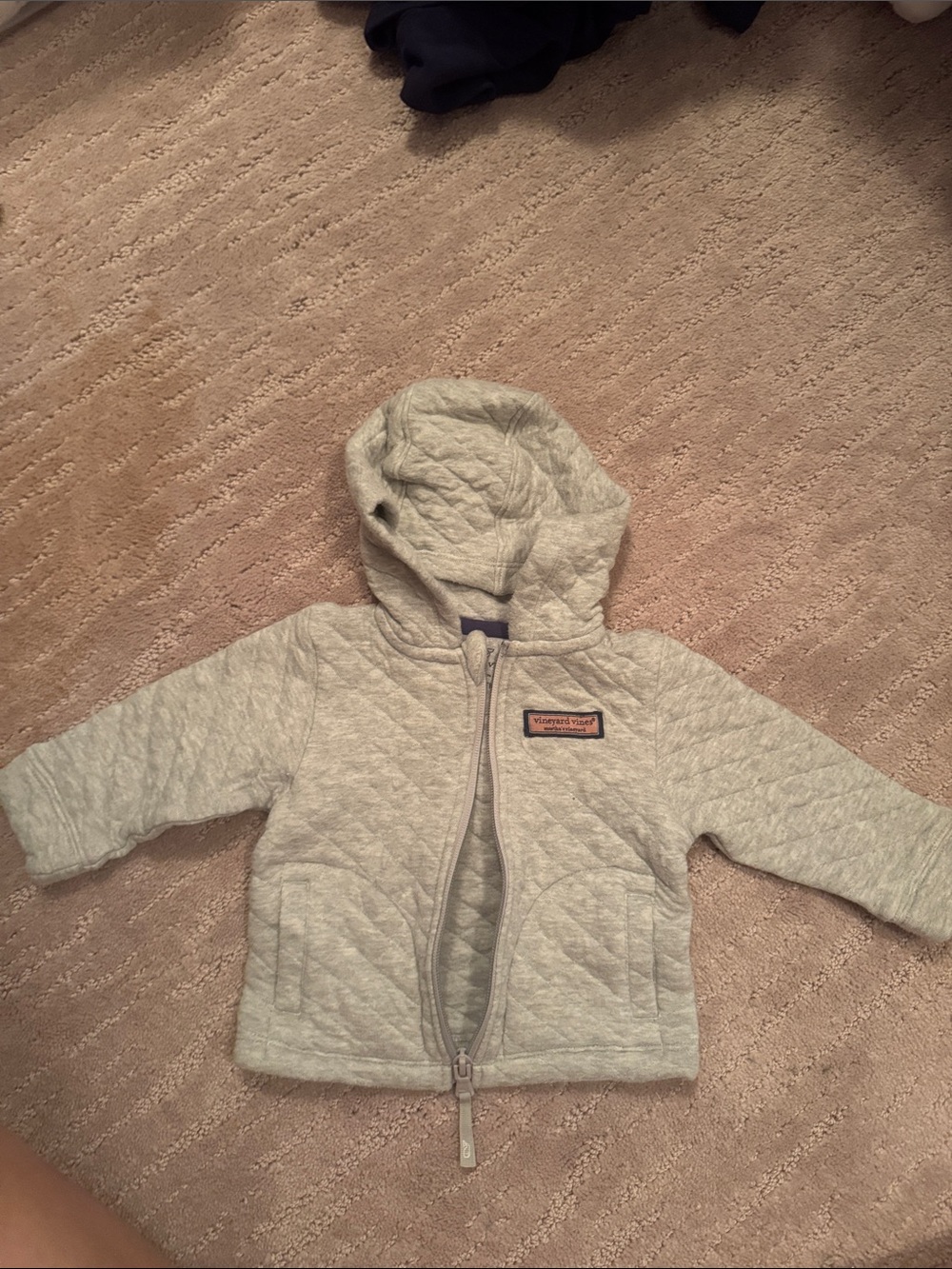 Vineyard Vines Quilted Hooded Jacket - Light Gray